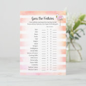 Coral FlamingoのストライプのGuess機能シャワーカード 招待状 (スタンド正面)