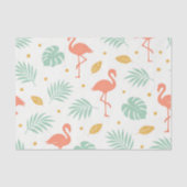 Coral Flamingo Tropical Leaf Pattern 薄葉紙 (正面)