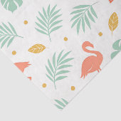 Coral Flamingo Tropical Leaf Pattern 薄葉紙 (詳細)
