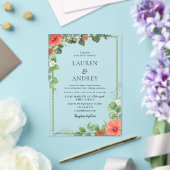 Coral Floral Acrylic Wedding Invitation アクリル招待状 (インサイチュ (ウェディング))