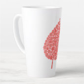Coral Floral Leaf Design – Boho Botanical Leaf Mad カフェラテマグ (左アングル)