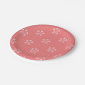 Coral Flowers and Stripes ペーパープレート (アングル)