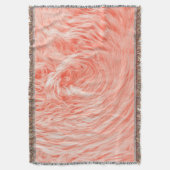 Coral Fluffy Fur: 2019トレンド スローブランケット (正面縦)
