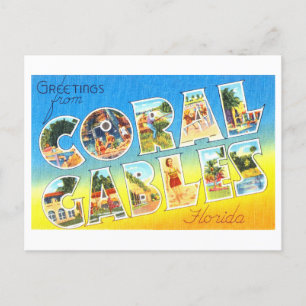 Coral Gables(フロリダ州)からのヴィンテージの挨拶 ポストカード