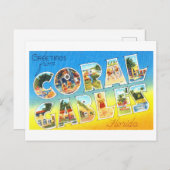 Coral Gables(フロリダ州)からのヴィンテージの挨拶 ポストカード (正面/裏面)