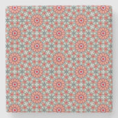 Coral Garden Tile Pattern ストーンコースター (正面)