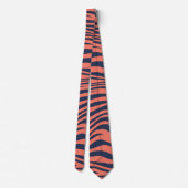 Coral Glamorous Tiger Stripes Animal Print ネクタイ (裏面)