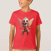 Coral Gold Cute Dancing Robot Pixie Tシャツ (正面)
