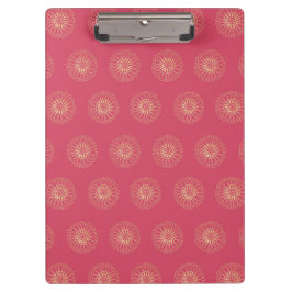 Coral | Golden Zinnia Flower Medallions クリップボード