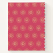 Coral | Golden Zinnia Flower Medallions ノートブック (裏面)