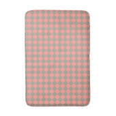 Coral Gray Checker Diamond Pattern バスマット (正面縦)