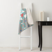 Coral Gray Mandala Pattern | Geometric Floral Boho シェルパブランケット (インサイチュ)