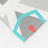 Coral Gray Mandala Pattern | Geometric Floral Boho フリースブランケット (角)