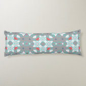 Coral Gray Mandala Pattern | Geometric Floral Boho ボディピロー (裏面)