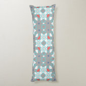 Coral Gray Mandala Pattern | Geometric Floral Boho ボディピロー (裏面 (縦))