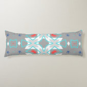 Coral Gray Mandala Pattern | Geometric Floral Boho ボディピロー (正面)