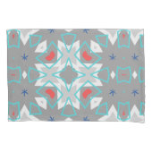 Coral Gray Mandala Pattern | Geometric Floral Boho 枕カバー (正面)