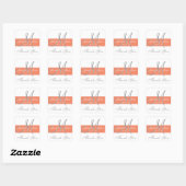 Coral Gray Monogram結婚's Thank You Stickers スクエアシール (シート)