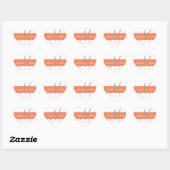 Coral Gray Monogram結婚's Thank You Stickers ハートシール (シート)