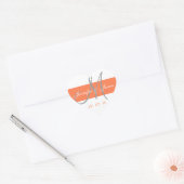 Coral Gray Monogram結婚's Thank You Stickers ハートシール (封筒)