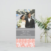 Coral Gray Thank You'結婚s Photo Card サンキューカード (スタンド正面)