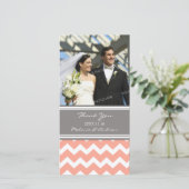 Coral Gray Thank You'結婚s Photo Card サンキューカード (スタンド正面)