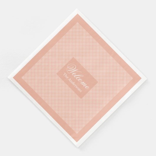 Coral Grey Napkins Personalized Classic Tableware (コーナー)