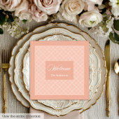 Coral Grey Napkins Personalized Classic Tableware