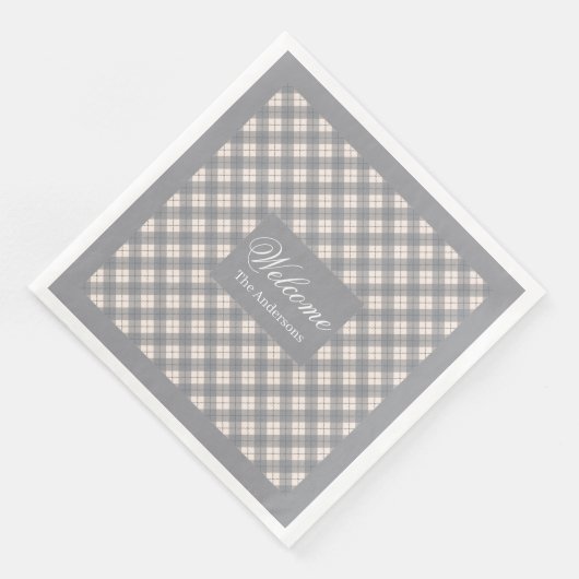 Coral Grey Napkins Personalized Modern Table Look (コーナー)