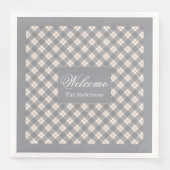 Coral Grey Napkins Personalized Modern Table Look (正面)