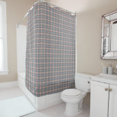 Coral Grey Plaid Curtain Modern Touch for Bath シャワーカーテン (インサイチュ)