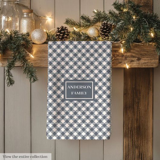 Coral Grey Tartan Towel Personalized Classic Look キッチンタオル