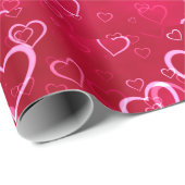 Coral Heart Grid: Simple Scattered Sweetness  ラッピングペーパー (ロールコーナー)