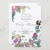 Coral Kisses & Ocean Wishes Bridal Shower 招待状 (正面/裏面)