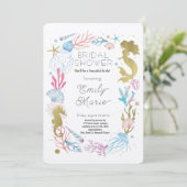 Coral Kisses & Ocean Wishes Bridal Shower 招待状 (スタンド正面)