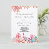 Coral Kisses & Ocean Wishes Bridal Shower 招待状 (スタンド正面)