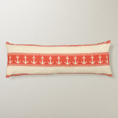 Coral Nautical Anchor Coastal Stripes ボディピロー (裏面)