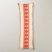 Coral Nautical Anchor Coastal Stripes ボディピロー (裏面 (縦))
