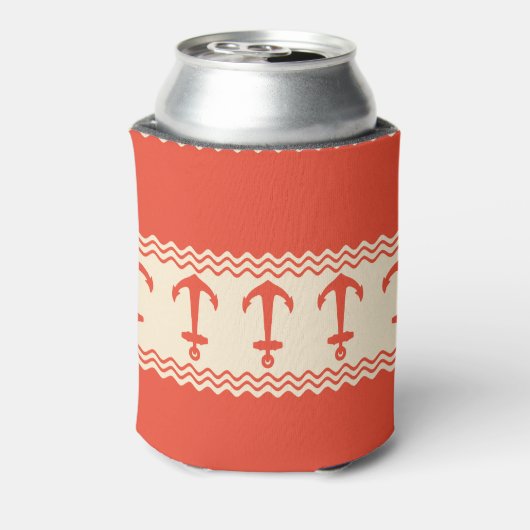 Coral Nautical Anchor Coastal Stripes 缶クーラー (缶裏面)