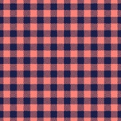 Coral Navy Plaid Curtain Gift for Retired Comfort シャワーカーテン