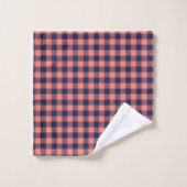 Coral Navy Plaid Towel Birthday Gift with Style バスタオルセット (ウォッシュタオル)