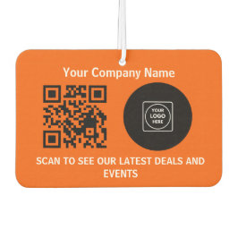 Coral Orange Business Logo QR Air Freshener カーエアーフレッシュナー