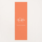 Coral orange monogramイニシャル名 ヨガマット (正面)