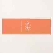 Coral orange monogramイニシャル名 ヨガマット (正面(横))