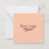 Coral Peach Modern Wedding QR Code Online RSVP ノートカード (裏面)