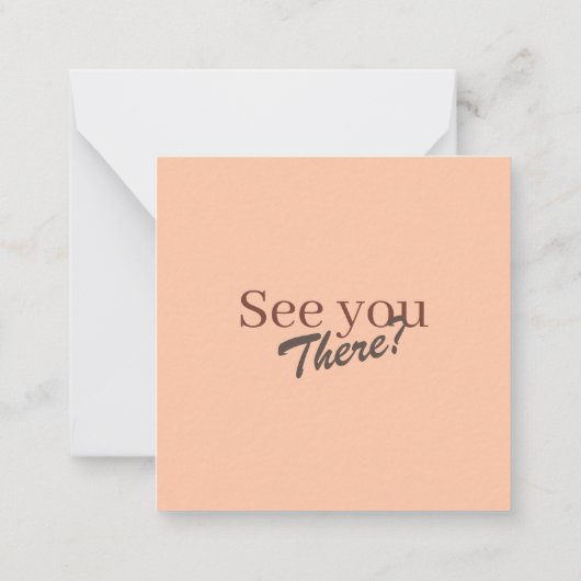 Coral Peach Modern Wedding QR Code Online RSVP ノートカード (裏面)