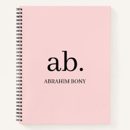 Coral Peach Monogram Minimalist Design ノートブック