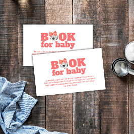 Coral Peach Oh Baby Bow Soccer Books Baby Shower エンクロージャーカード