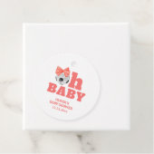 Coral Peach Oh Baby Bow Soccer Sport Baby Shower フェイバータグ (インサイチュ)
