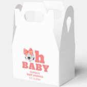 Coral Peach Oh Baby Bow Soccer Sport Baby Shower フェイバーボックス (見開き)